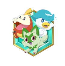 Sprigatito, Fuecoco, and Quaxly (emblem)